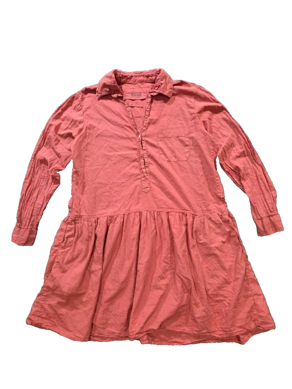 Anthropologie GRAYSON Changemaker cotton shirt dress rust Shirt Dress M A010379